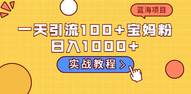 一天引流100+宝妈粉，日入1000+的蓝海项目（实战教程）-匹左网