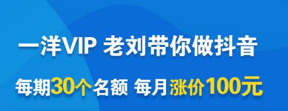 一洋电商抖音VIP，每月集训课+实时答疑+资源共享+联盟合作价值580元-匹左网