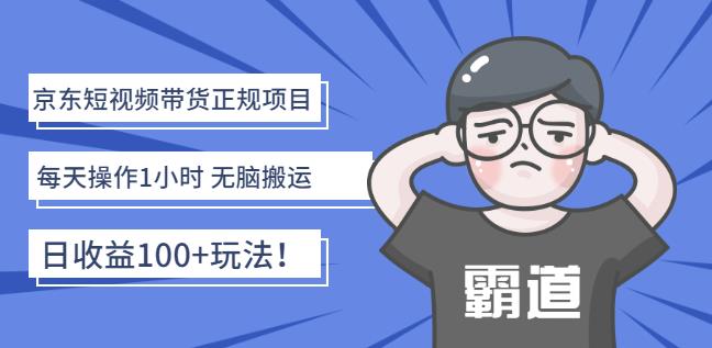 京东短视频带货正规项目：每天操作1小时无脑搬运日收益100+玩法！-匹左网