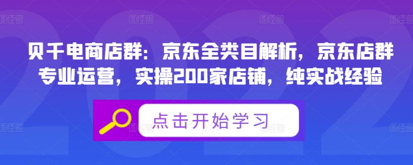 贝千电商店群：京东全类目解析，京东店群专业运营，实操200家店铺，纯实战经验-匹左网