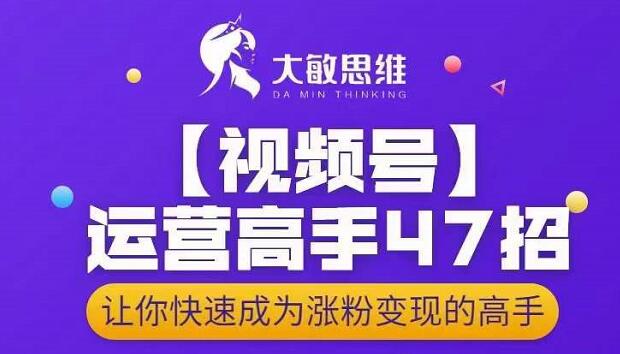 大敏思维-视频号运营高手47招，让你快速成为涨粉变现高手-匹左网