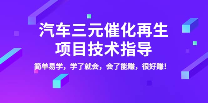 汽车三元催化再生项目技术指导，简单易学，学了就会，会了能赚，很好赚！-匹左网