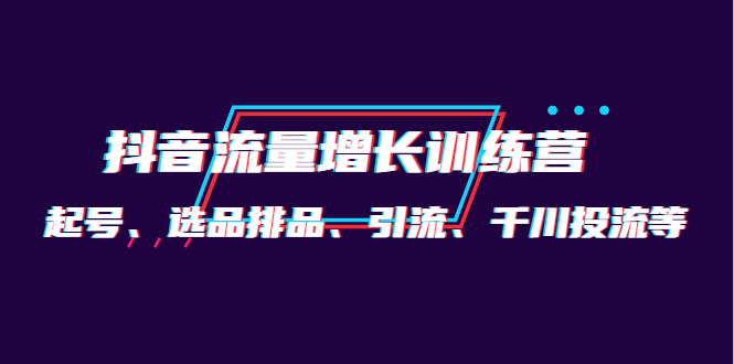 月销1.6亿实操团队·抖音流量增长训练营：起号、选品排品、引流 千川投流等-匹左网