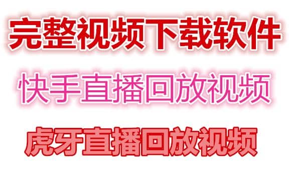 快手直播回放视频/虎牙直播回放视频完整下载(电脑软件+视频教程)-匹左网