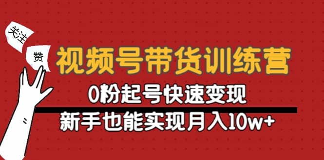 视频号带货训练营：0粉起号快速变现-匹左网