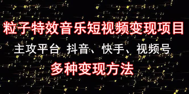 《粒子特效音乐短视频变现项目》主攻平台 抖音、快手、视频号 多种变现方法-匹左网