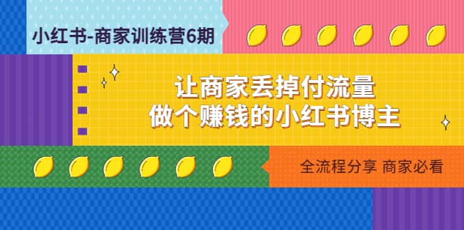 小红书-商家训练营12期：让商家丢掉付流量-匹左网