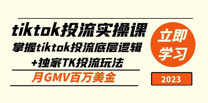 tiktok投流实操课：掌握tiktok投流底层逻辑+独家TK投流玩法-匹左网