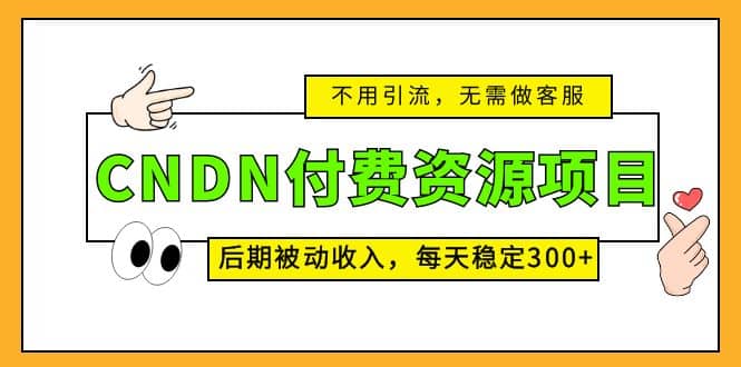 CNDN付费资源项目，不用引流，无需做客服，后期被动收入-匹左网