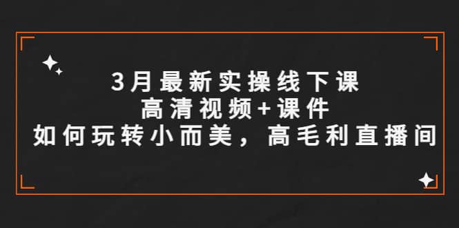 3月最新实操线下课高清视频+课件，如何玩转小而美，高毛利直播间-匹左网