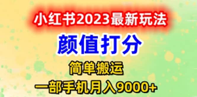 最新小红书颜值打分玩法，日入300+闭环玩法-匹左网