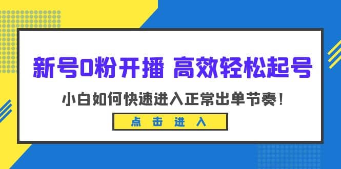 新号0粉开播-高效轻松起号：小白如何快速进入正常出单节奏（10节课）-匹左网