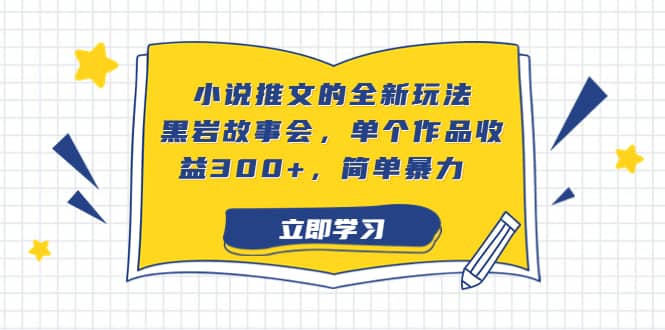 小说推文的全新玩法，黑岩故事会，单个作品收益300+，简单暴力-匹左网