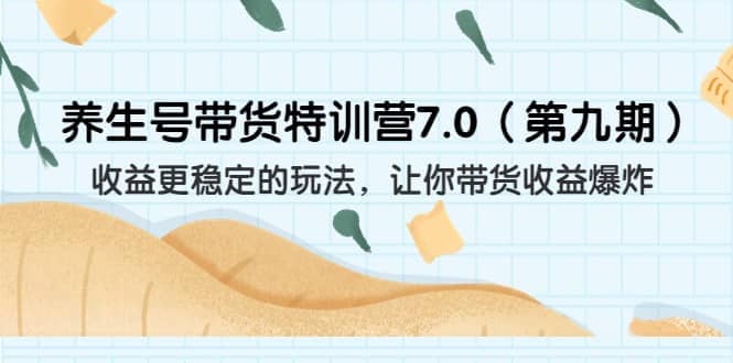 养生号带货特训营7.0（第九期）收益更稳定的玩法 让你带货收益爆炸（11节）-匹左网