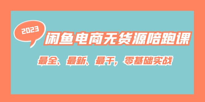 闲鱼电商无货源陪跑课，最全、最新、最干，零基础实战！-匹左网