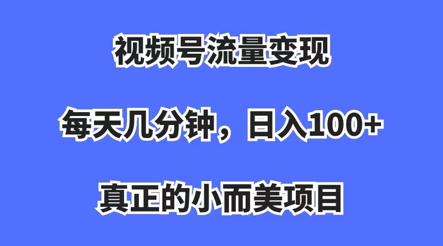 视频号流量变现，每天几分钟，收入100+，真正的小而美项目-匹左网