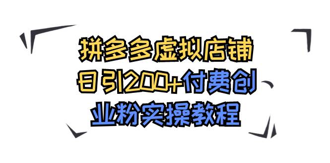 拼多多虚拟店铺日引200+付费创业粉实操教程-匹左网