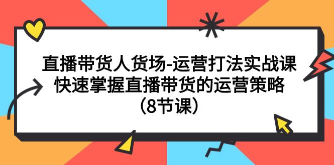 直播带货人货场-运营打法实战课：快速掌握直播带货的运营策略（8节课）-匹左网