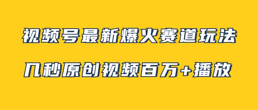 视频号最新爆火赛道玩法，几秒视频可达百万播放，小白即可操作（附素材）-匹左网