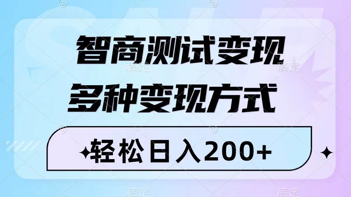 智商测试变现，轻松日入200+，几分钟一个视频，多种变现方式（附780G素材）-匹左网