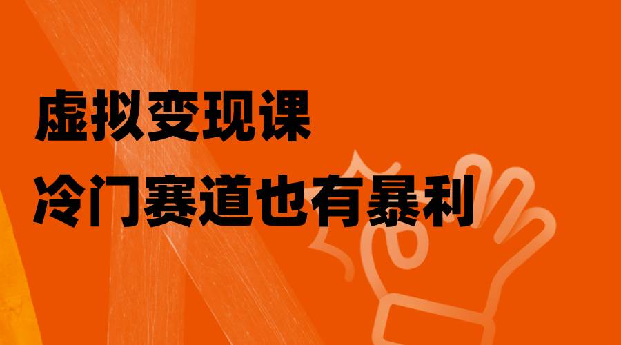 虚拟变现课，冷门赛道也有暴利，手把手教你玩转冷门私域-匹左网