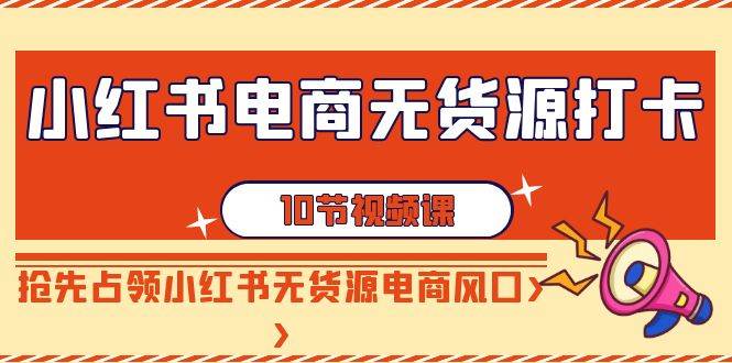 小红书电商-无货源打卡，抢先占领小红书无货源电商风口（10节课）-匹左网