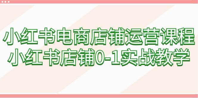 小红书电商店铺运营课程，小红书店铺0-1实战教学（60节课）-匹左网