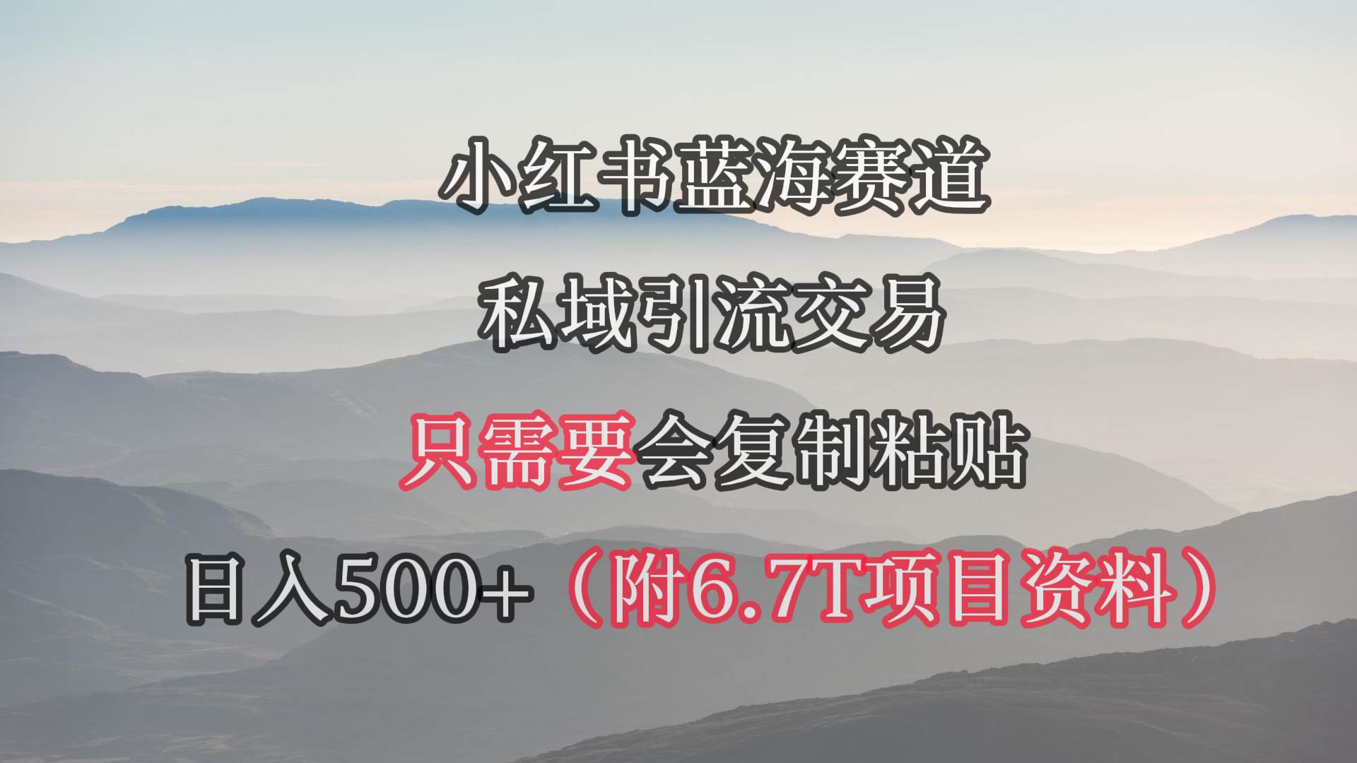 小红书短剧赛道，私域引流交易，会复制粘贴，日入500+（附6.7T短剧资源）-匹左网