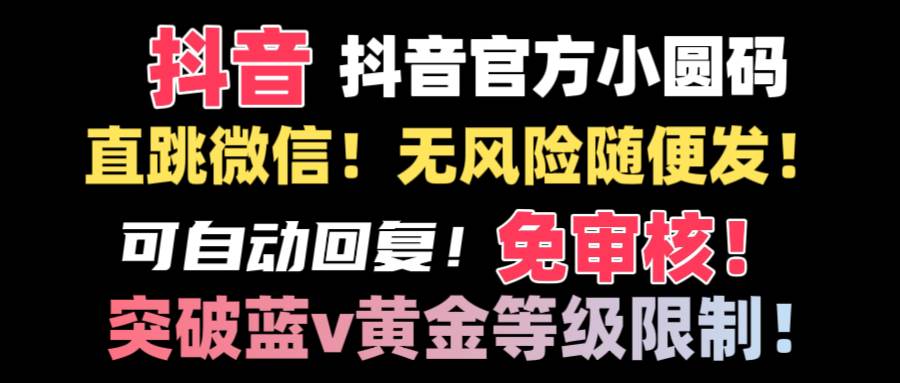 抖音二维码直跳微信技术！站内随便发不违规！！-匹左网