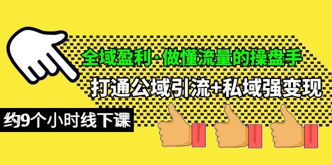 全域盈利·做懂流量的操盘手，打通公域引流+私域强变现，约9个小时线下课-匹左网