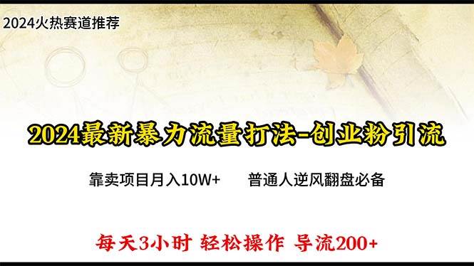 2024年最新暴力流量打法，每日导入300+，靠卖项目月入10W+-匹左网