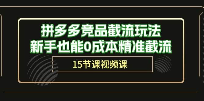 拼多多竞品截流玩法，新手也能0成本精准截流（15节课）-匹左网