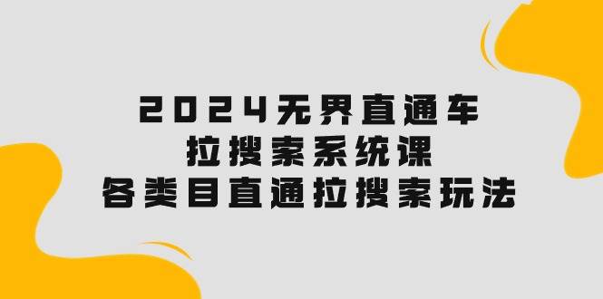 2024无界直通车·拉搜索系统课：各类目直通车 拉搜索玩法！-匹左网