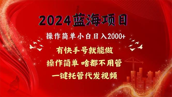 2024蓝海项目，网盘拉新，操作简单小白日入2000+，一键托管代发视频，…-匹左网