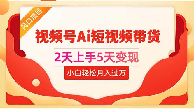 2天上手5天变现视频号Ai短视频带货0粉丝0基础小白轻松月入过万-匹左网