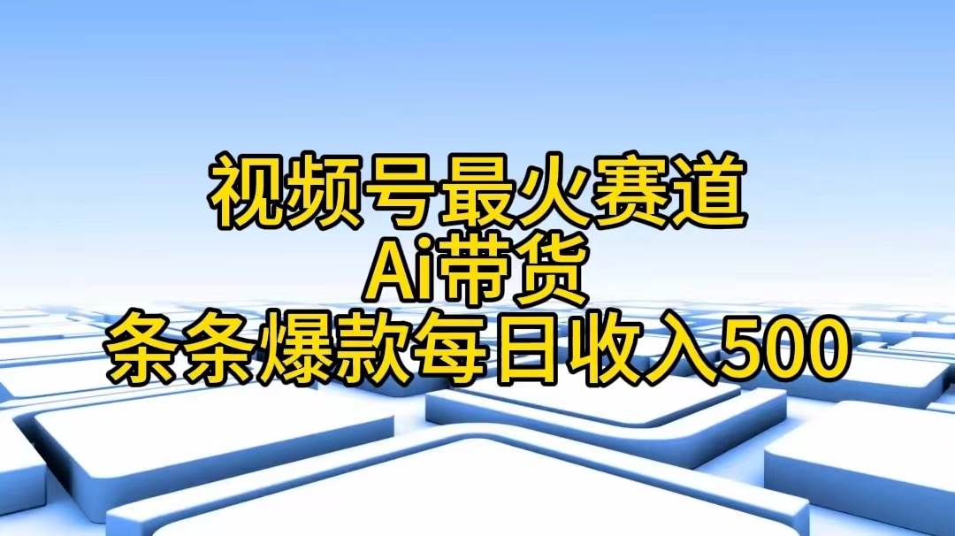 视频号最火赛道——Ai带货条条爆款每日收入500-匹左网