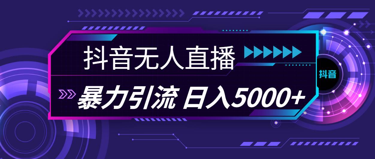 抖音无人直播，暴利引流，日入5000+-匹左网